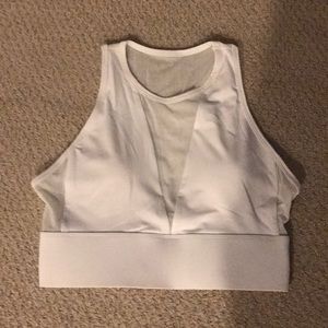White fabletics workout bra top. Never worn.